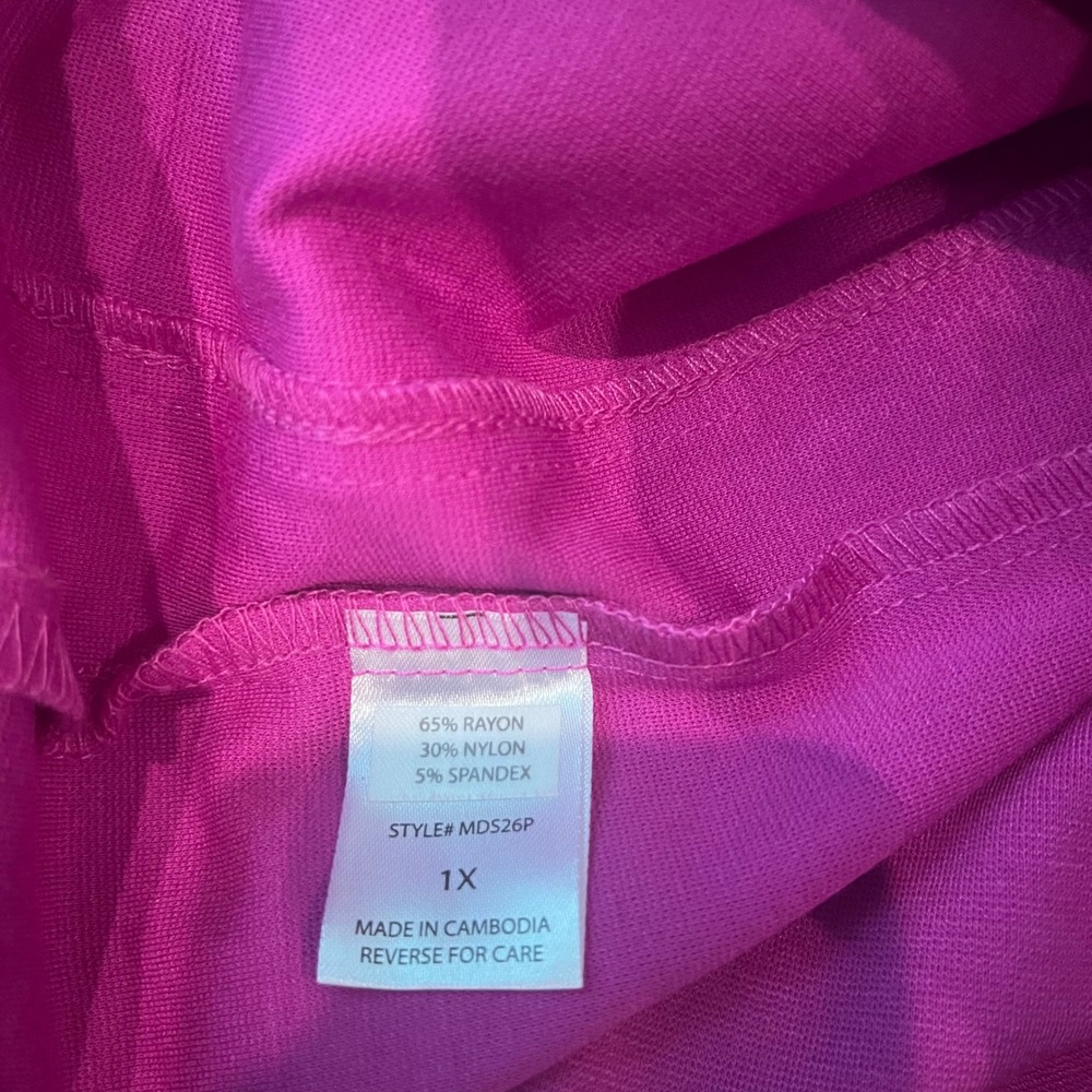 Dear Scarlett Magic Pants Plus 1X Skinny Trouser Magenta Purple Pink Pull On New - Picture 3 of 11